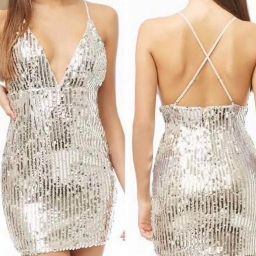 SILVER COCKTAIL DRESS